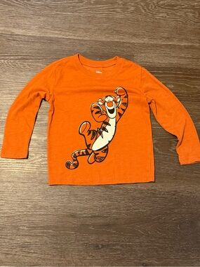 Disney Orange Tigger Long Sleeve Kids Tee